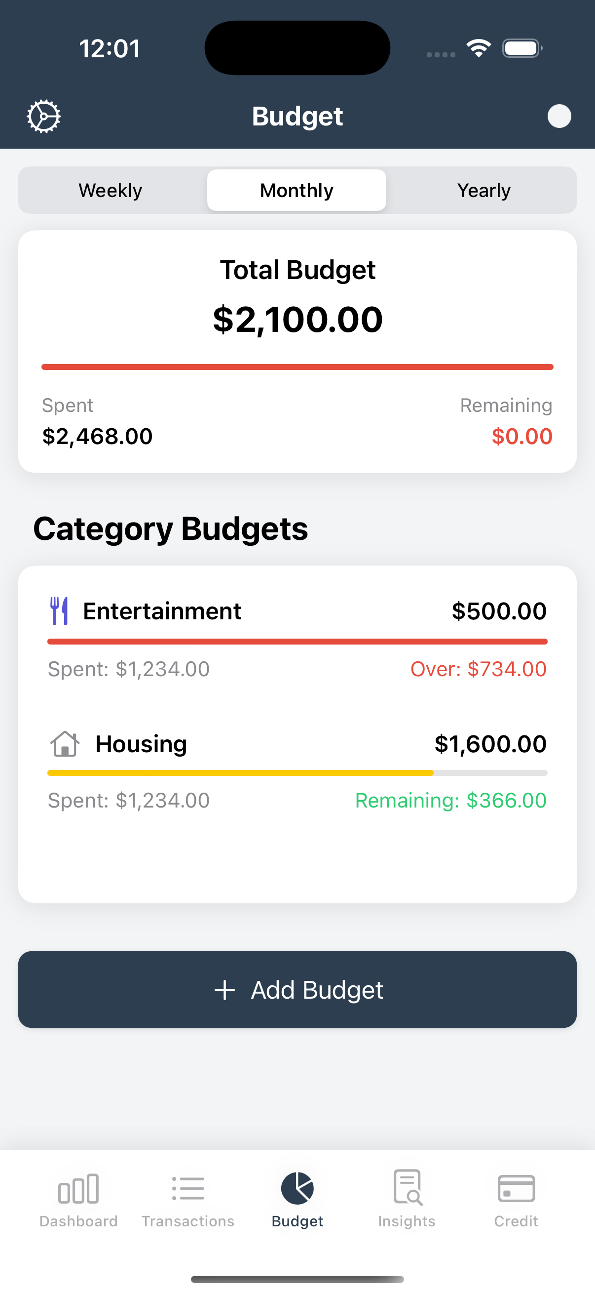 Budget Tracking