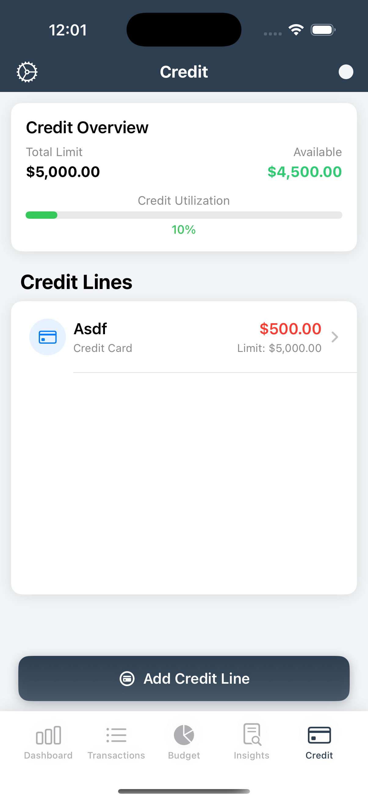 Credit Line Management