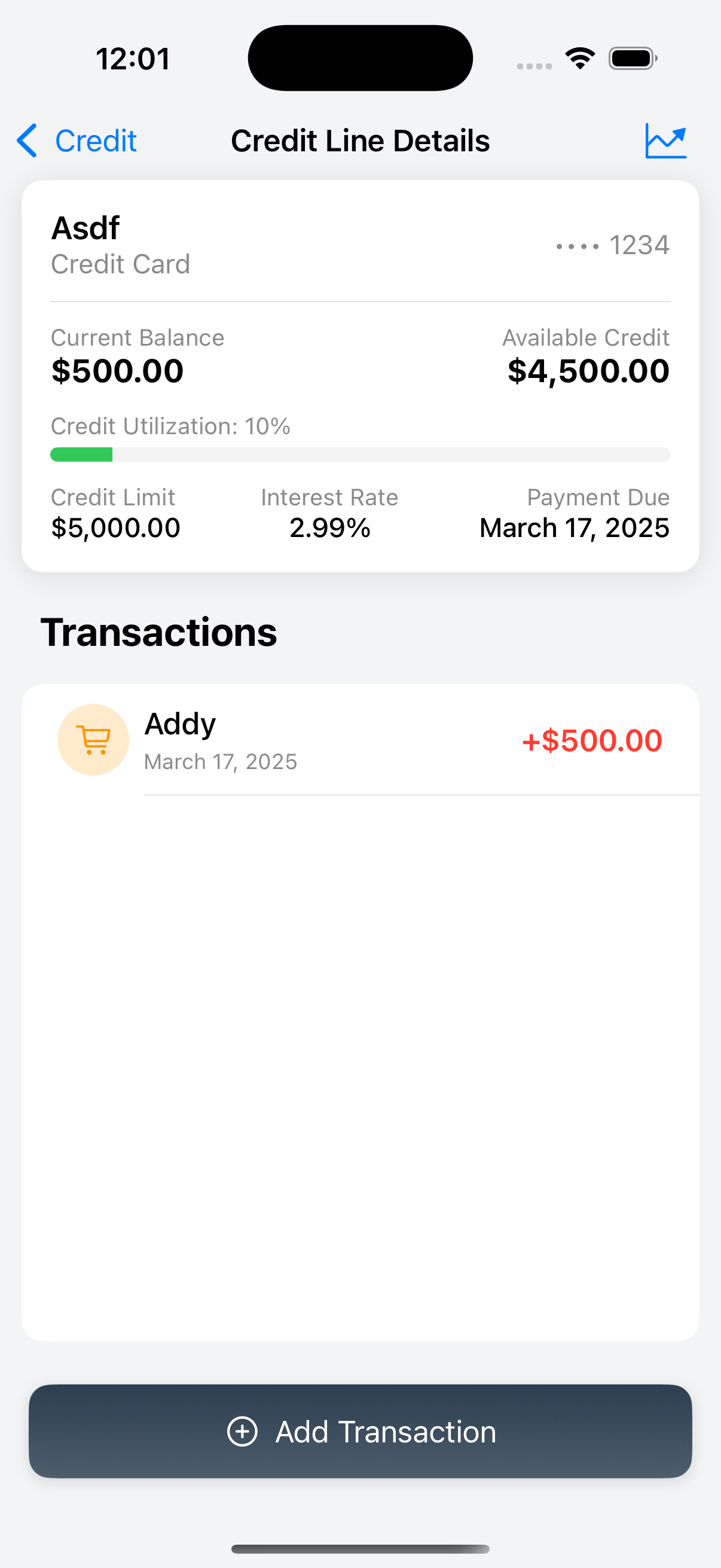 Detailed credit report with account breakdowns
